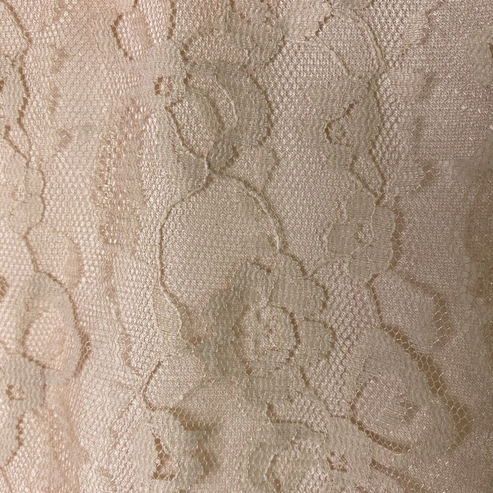 Vintage 1960s Womens Long Lace Robe Romantic Beige Pink (See Measurements) - Picture 11 of 16